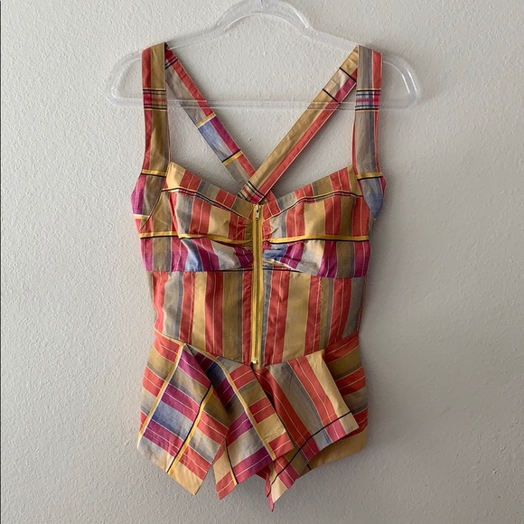 Anthropologie Tops - Anthropologie Odille Multi Colored Zippered Top